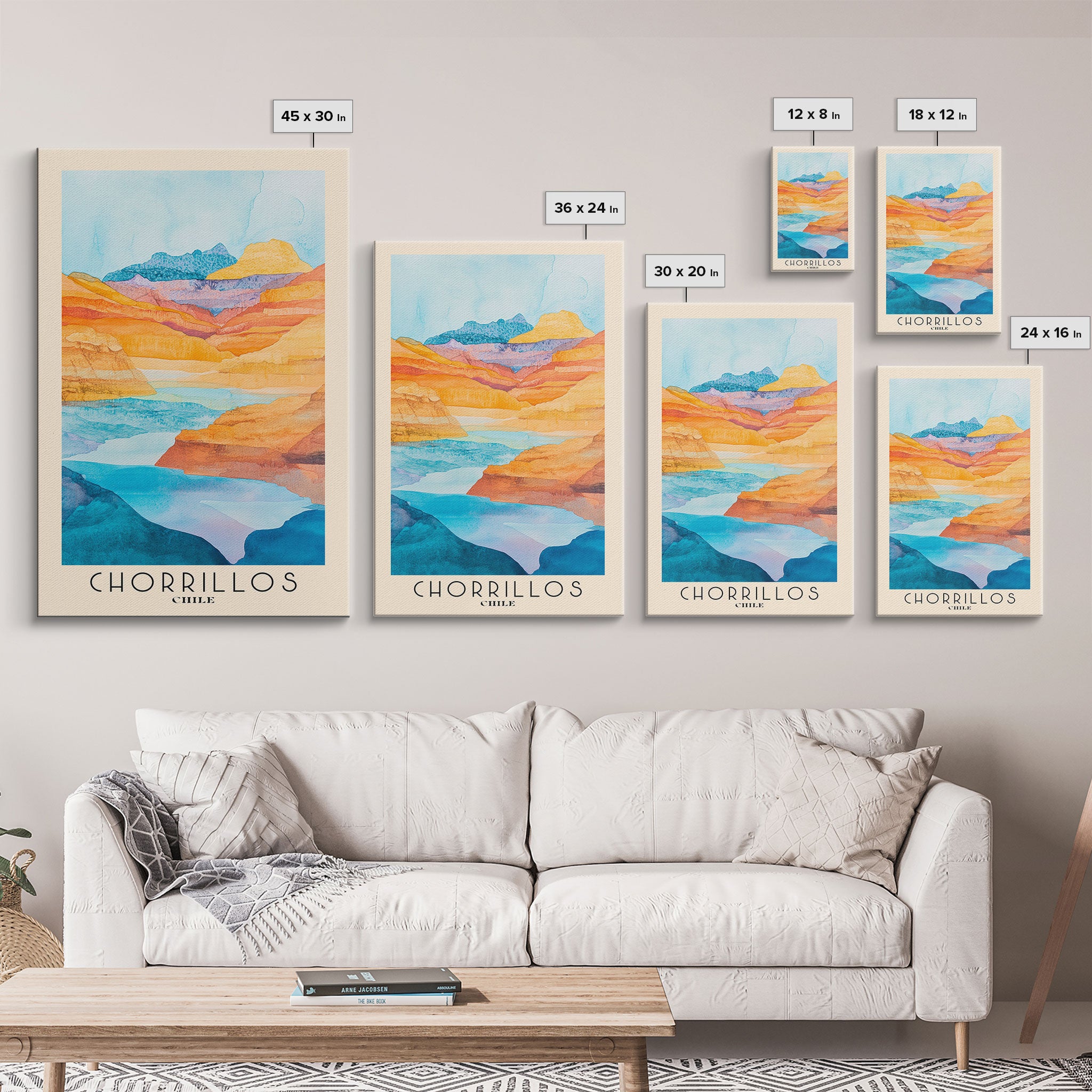 Chorrillos, Chile Watercolor Beach Print, Vacation Gift, Chile Wall Art, Beach Painting, Beach Decor, Beach Painting
