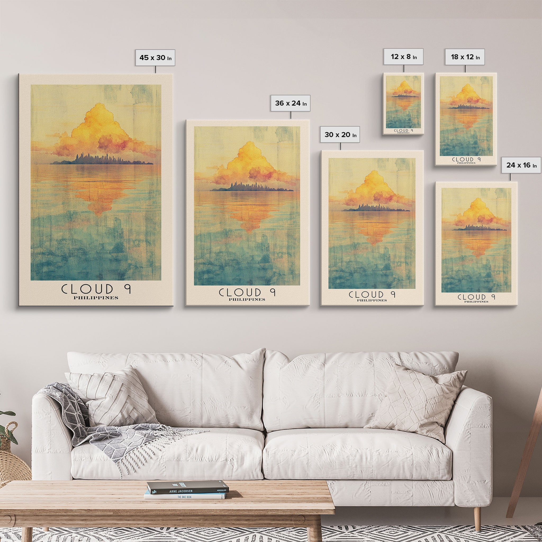 Cloud 9, Philippines Watercolor Print, Vacation Gift, Philippines Wall Art, Beach Painting, Beach Decor, Beach Or Lakehouse Art