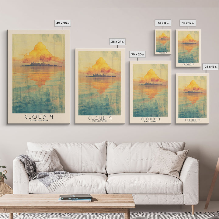 Cloud 9, Philippines Watercolor Print, Vacation Gift, Philippines Wall Art, Beach Painting, Beach Decor, Beach Or Lakehouse Art