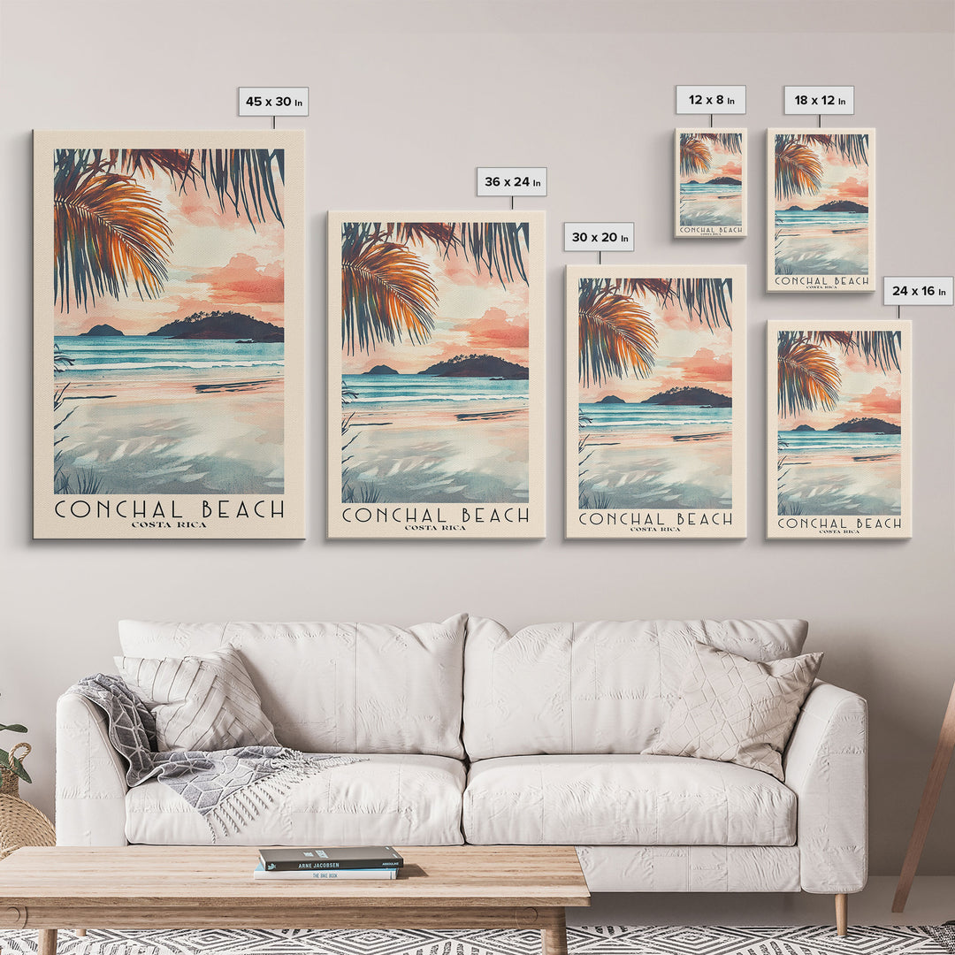 Conchal Beach, Costa Rica Watercolor Print, Vacation Gift, Costa Rica Wall Art, Vacation Wall Art, Vacatation Memories, Beach Decor, Beach Or Lakehouse Art
