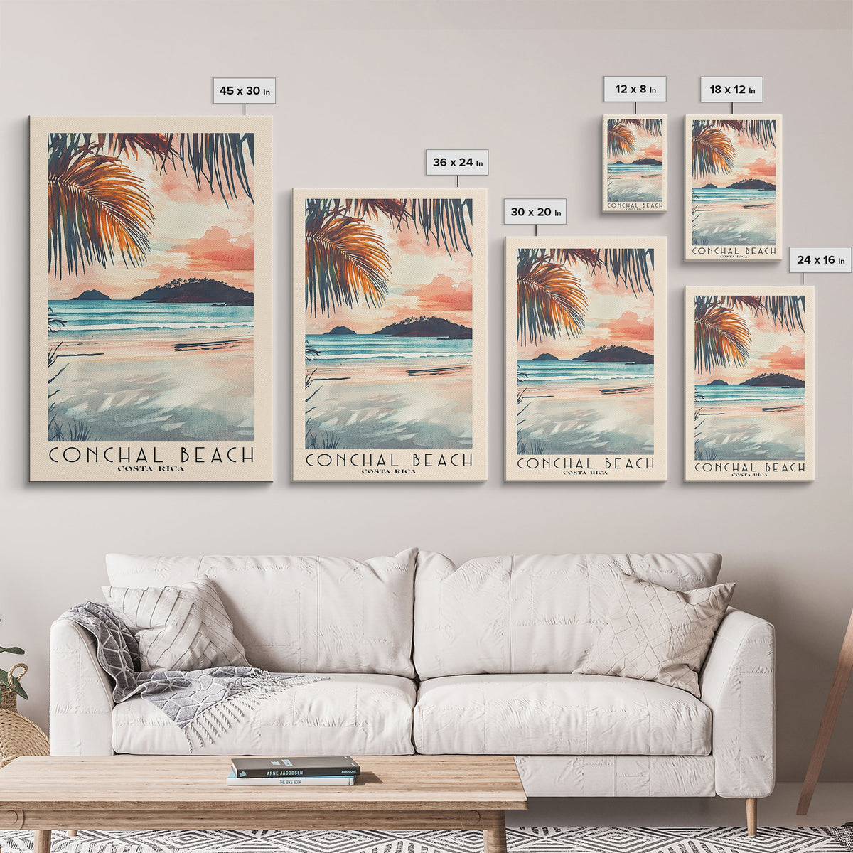 Conchal Beach, Costa Rica Watercolor Print, Vacation Gift, Costa Rica Wall Art, Vacation Wall Art, Vacatation Memories, Beach Decor, Beach Or Lakehouse Art