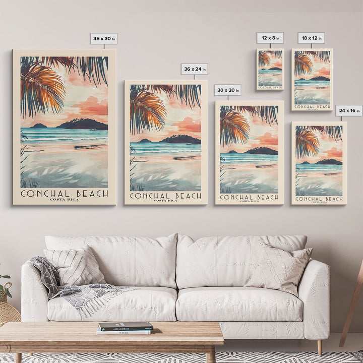 Conchal Beach, Costa Rica Watercolor Print, Vacation Gift, Costa Rica Wall Art, Vacation Wall Art, Vacatation Memories, Beach Decor, Beach Or Lakehouse Art