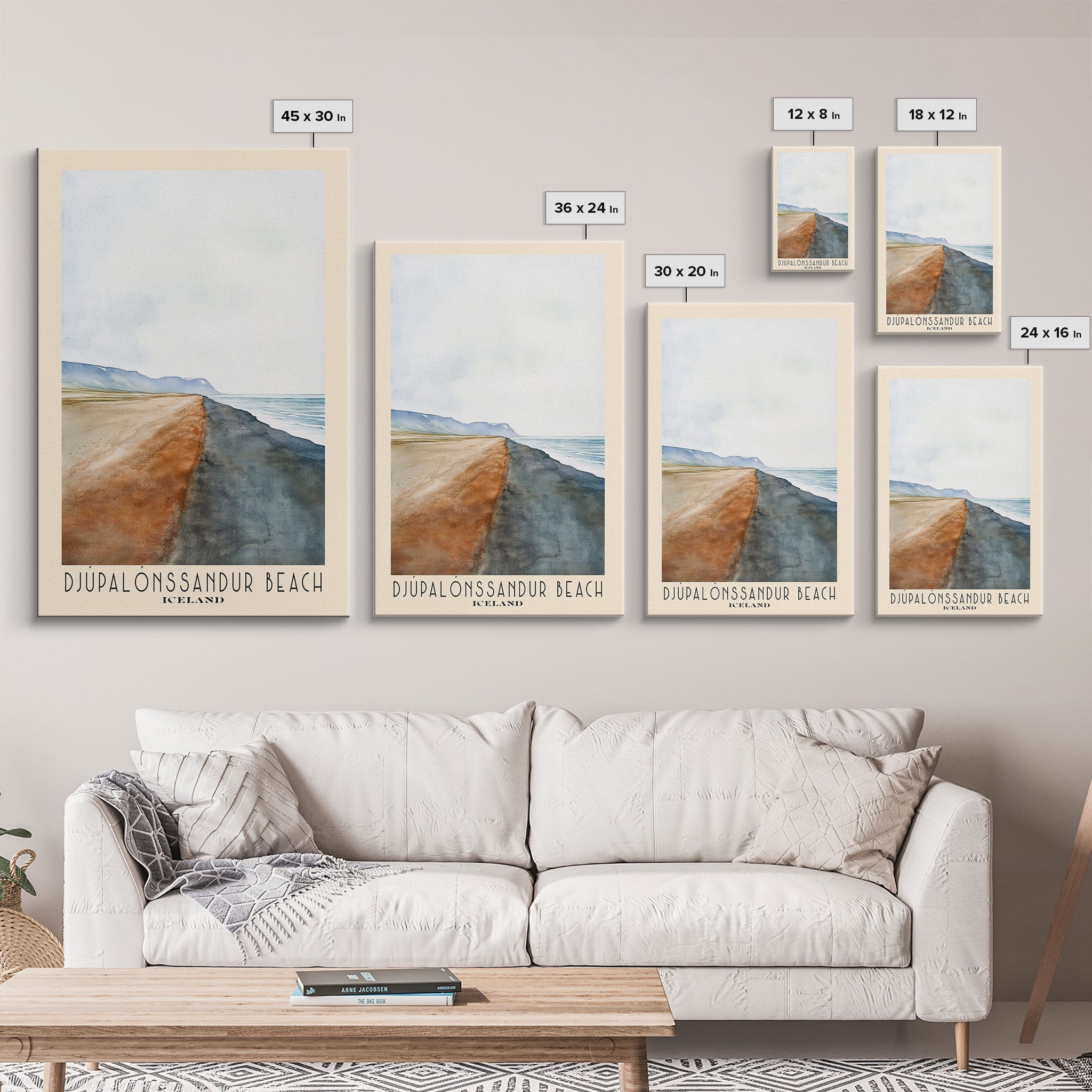 Djúpalónssandur Beach, Iceland Watercolor Print, Vacation Gift, Iceland Wall Art, Beach Painting, Beach Decor, Beach Or Lakehouse Art