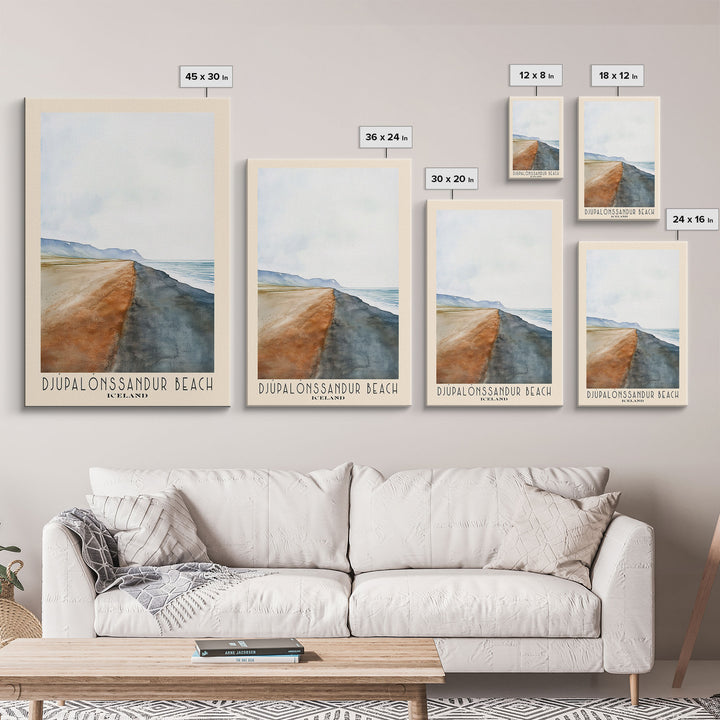 Djúpalónssandur Beach, Iceland Watercolor Print, Vacation Gift, Iceland Wall Art, Beach Painting, Beach Decor, Beach Or Lakehouse Art