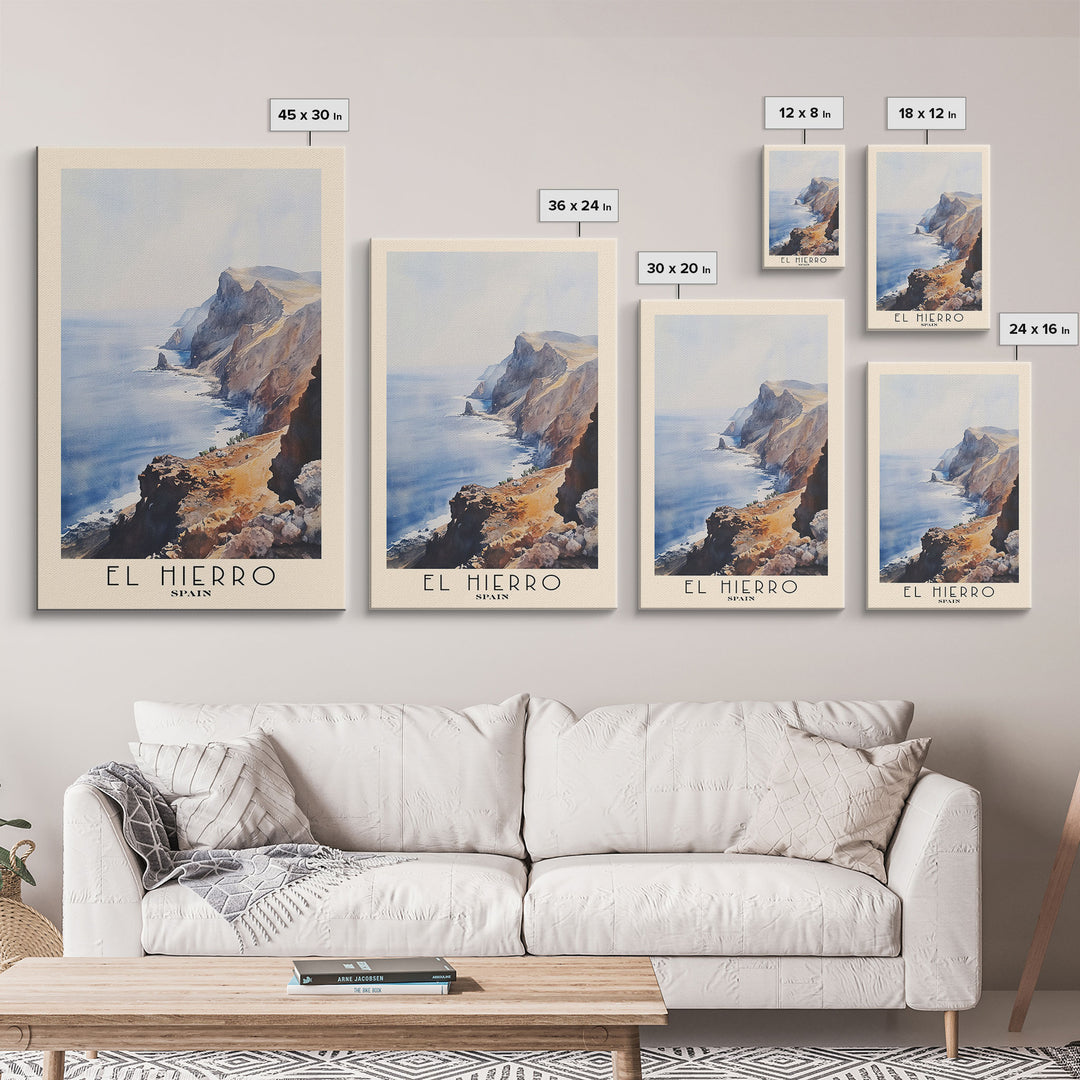 El Hierro, Spain Watercolor Beach Print, Vacation Gift, Spain Wall Art, Beach Painting, Beach Decor, Beach Painting