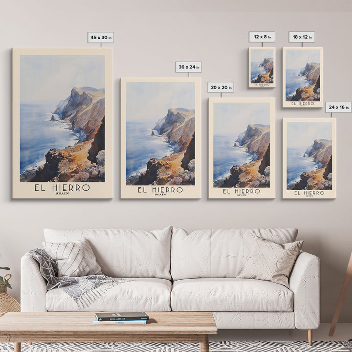 El Hierro, Spain Watercolor Beach Print, Vacation Gift, Spain Wall Art, Beach Painting, Beach Decor, Beach Painting
