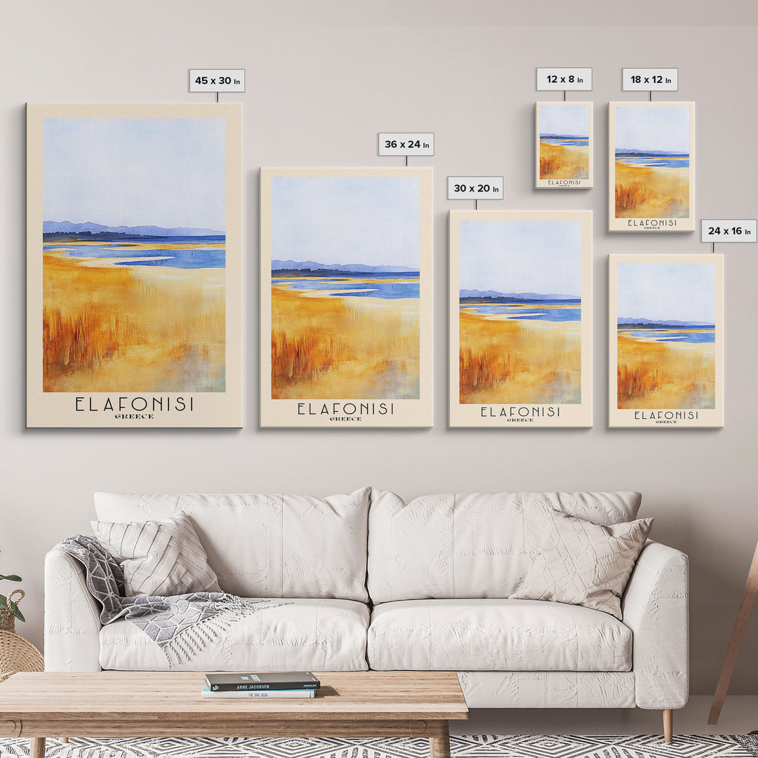 Elafonisi, Greece Watercolor Print, Vacation Gift, Greece Wall Art, Vacation Wall Art, Vacatation Memories, Beach Decor, Beach Or Lakehouse Art