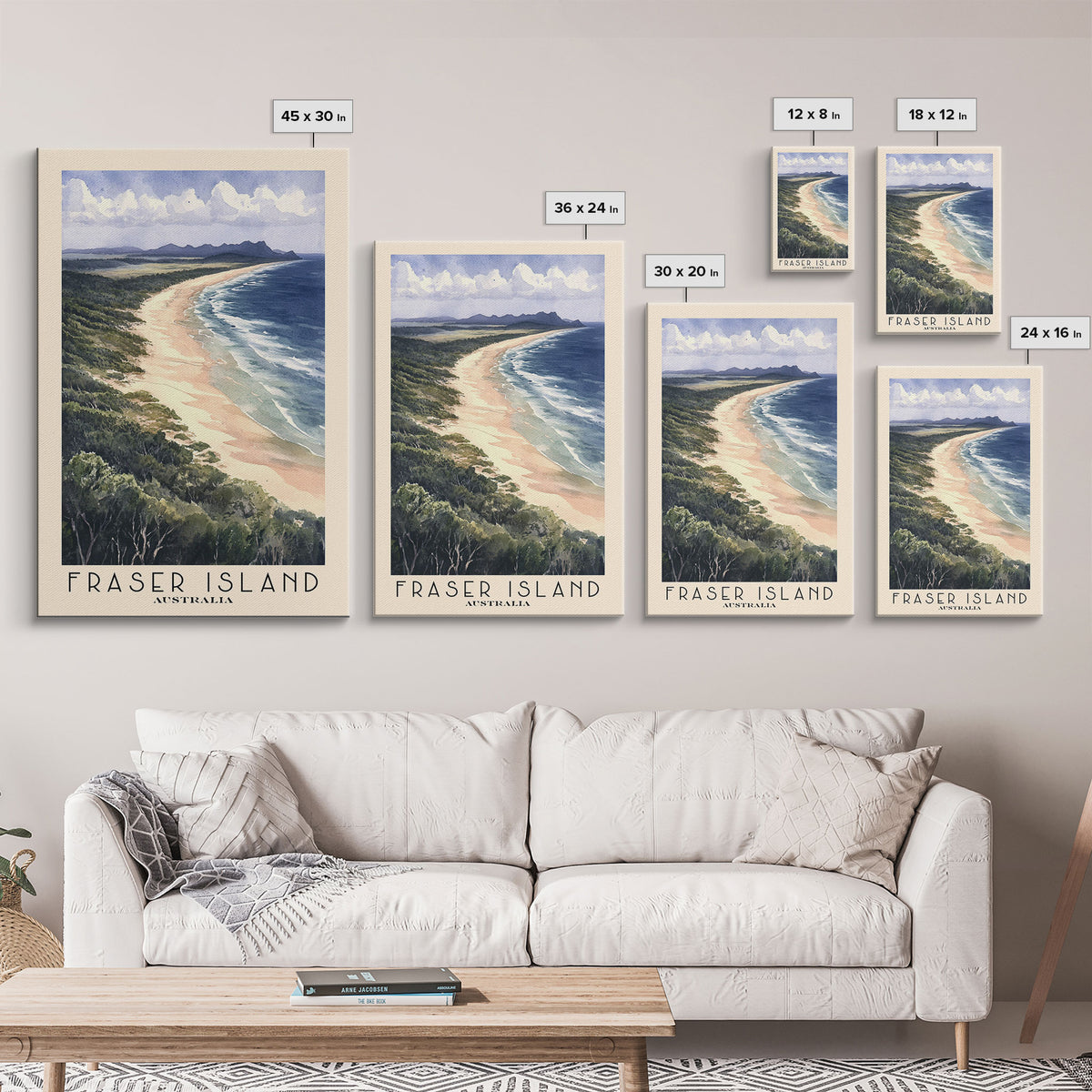 Fraser Island, Australia Watercolor Print, Vacation Gift, Australia Wall Art, Beach Painting, Beach Decor, Beach Or Lakehouse Art