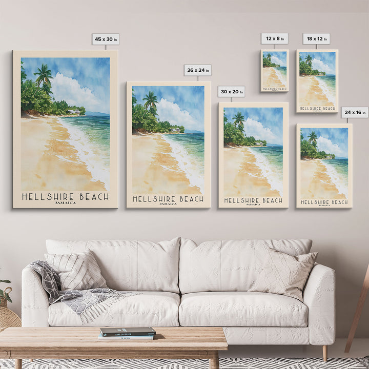 Hellshire Beach, Jamaica Watercolor Print, Vacation Gift, Jamaica Wall Art, Vacation Wall Art, Vacatation Memories, Beach Decor, Beach Or Lakehouse Art