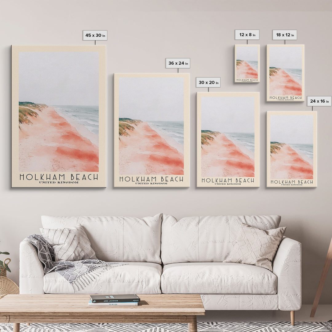 Holkham Beach, United Kingdom Watercolor Beach Print, Vacation Gift, United Kingdom Wall Art, Beach Painting, Beach Decor, Beach Painting