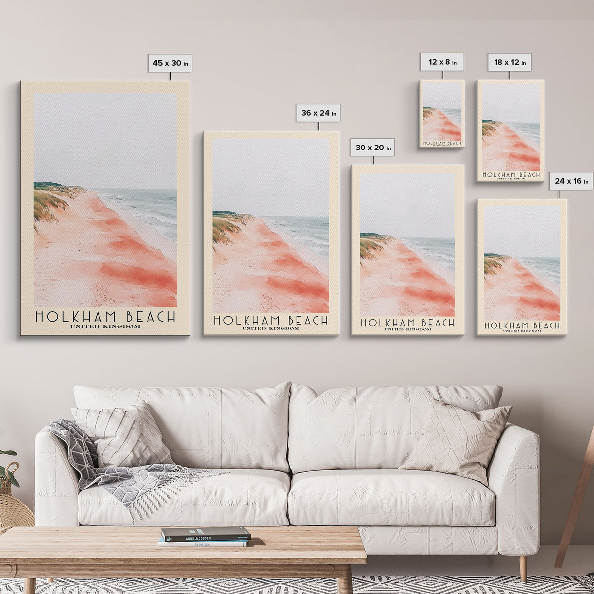 Holkham Beach, United Kingdom Watercolor Beach Print, Vacation Gift, United Kingdom Wall Art, Beach Painting, Beach Decor, Beach Painting