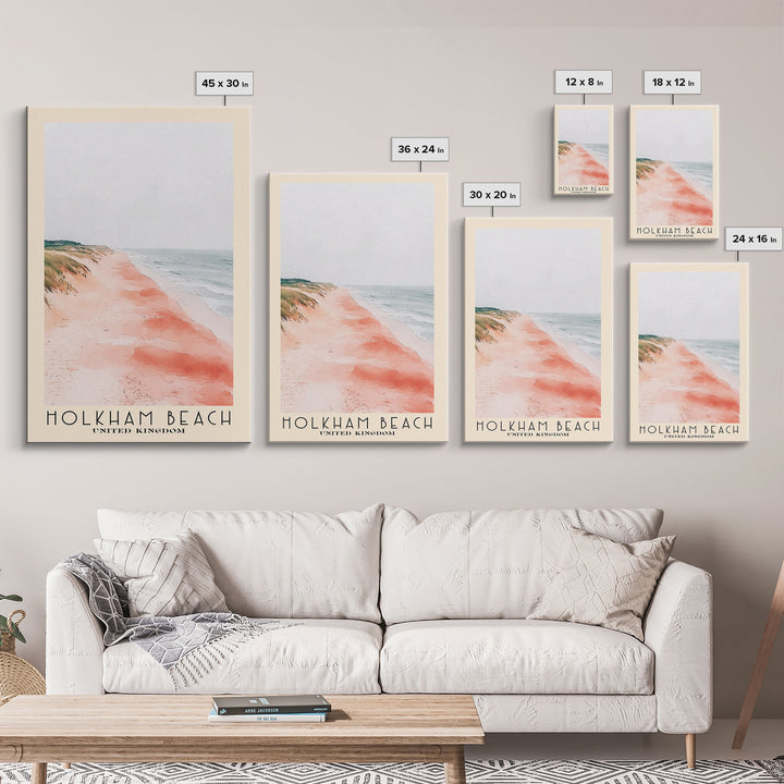 Holkham Beach, United Kingdom Watercolor Beach Print, Vacation Gift, United Kingdom Wall Art, Beach Painting, Beach Decor, Beach Painting
