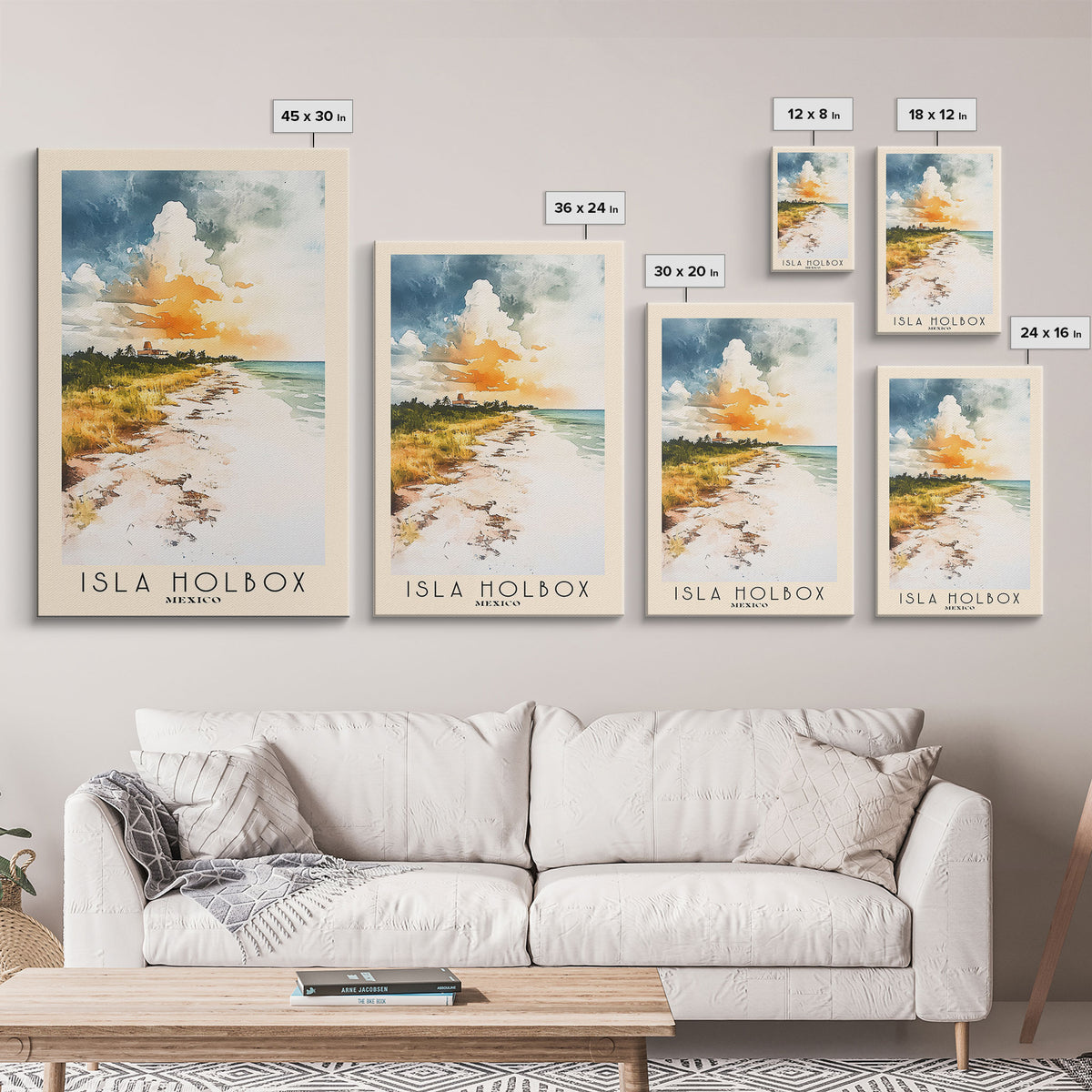 Isla Holbox, Mexico Watercolor Print, Vacation Gift, Mexico Wall Art, Beach Painting, Beach Decor, Beach Or Lakehouse Art