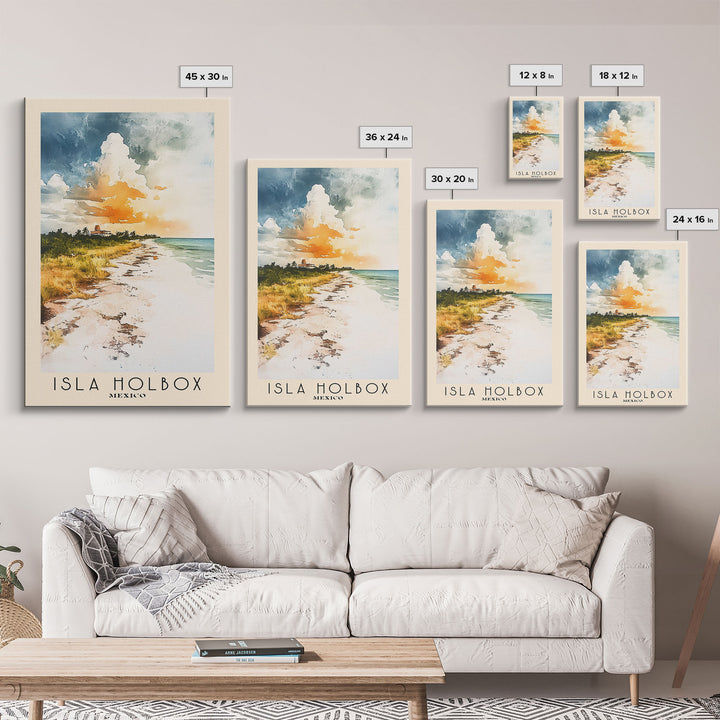 Isla Holbox, Mexico Watercolor Print, Vacation Gift, Mexico Wall Art, Beach Painting, Beach Decor, Beach Or Lakehouse Art
