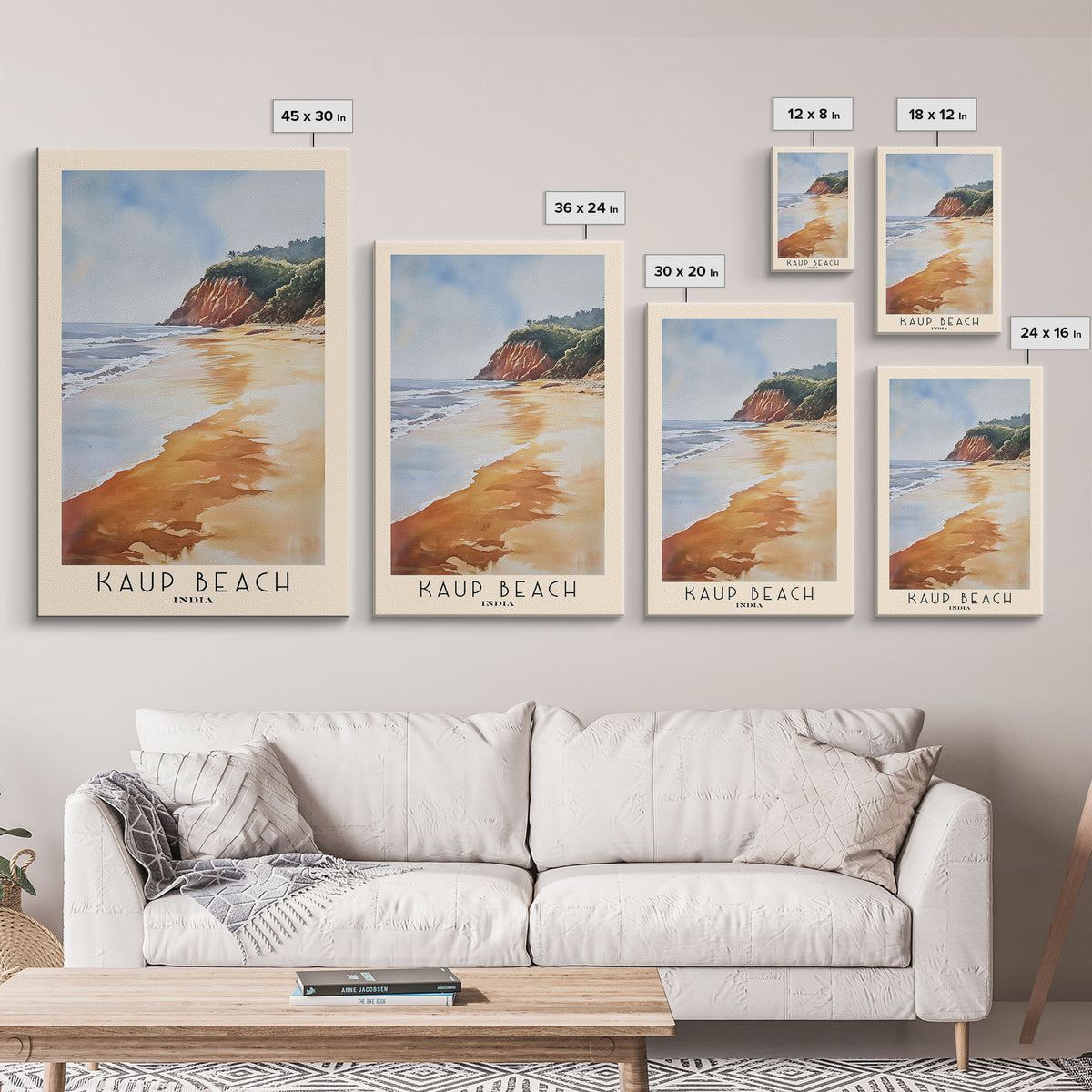 Kaup Beach, India Watercolor Print, Vacation Gift, India Wall Art, Beach Painting, Beach Decor, Beach Or Lakehouse Art