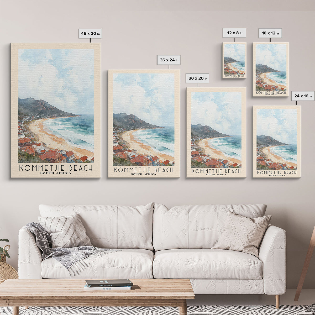 Kommetjie Beach, South Africa Watercolor Print, Vacation Gift, South Africa Wall Art, Vacation Wall Art, Vacatation Memories, Beach Decor, Beach Or Lakehouse Art