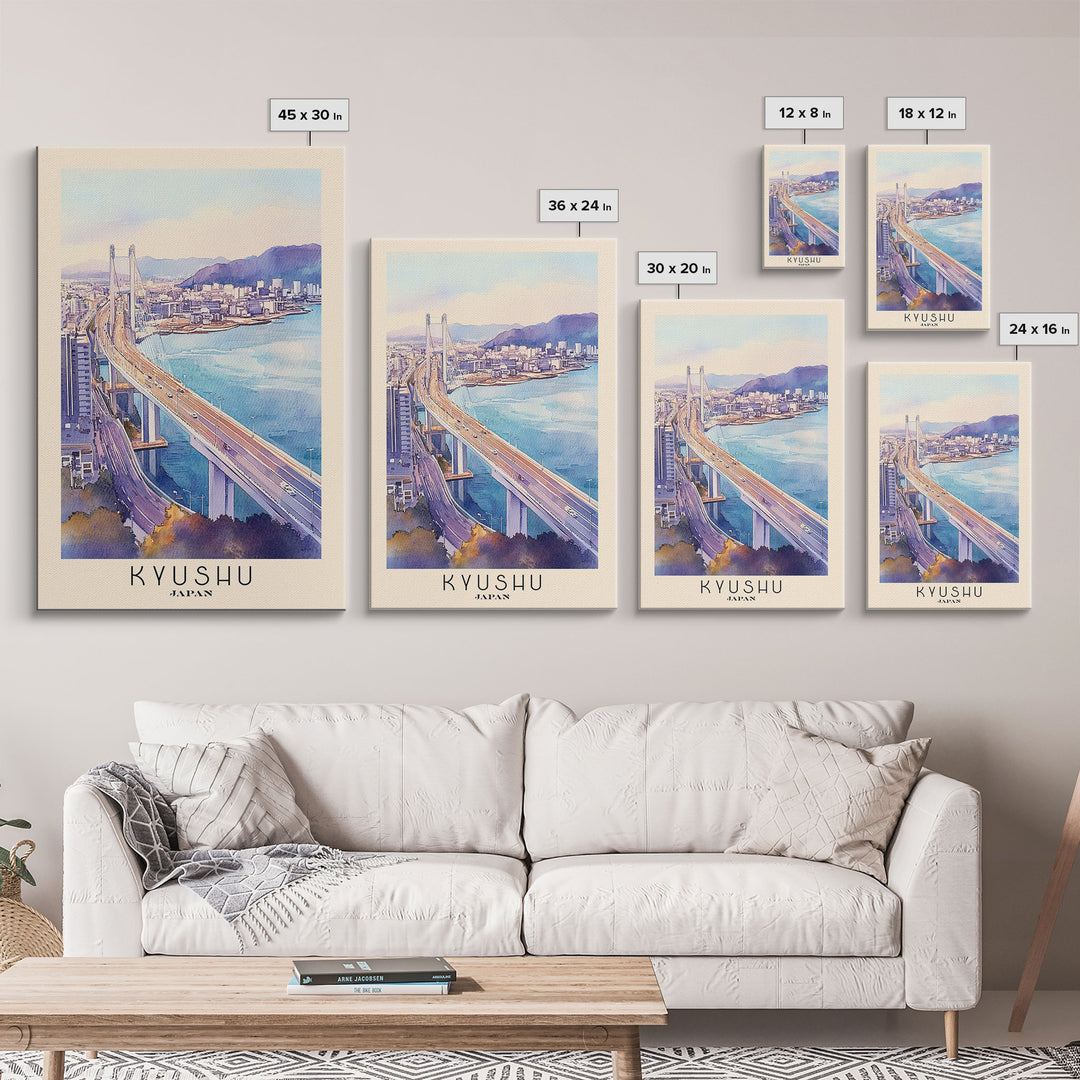 Kyushu, Japan Watercolor Print, Vacation Gift, Japan Wall Art, Vacation Wall Art, Vacatation Memories, Beach Decor, Beach Or Lakehouse Art