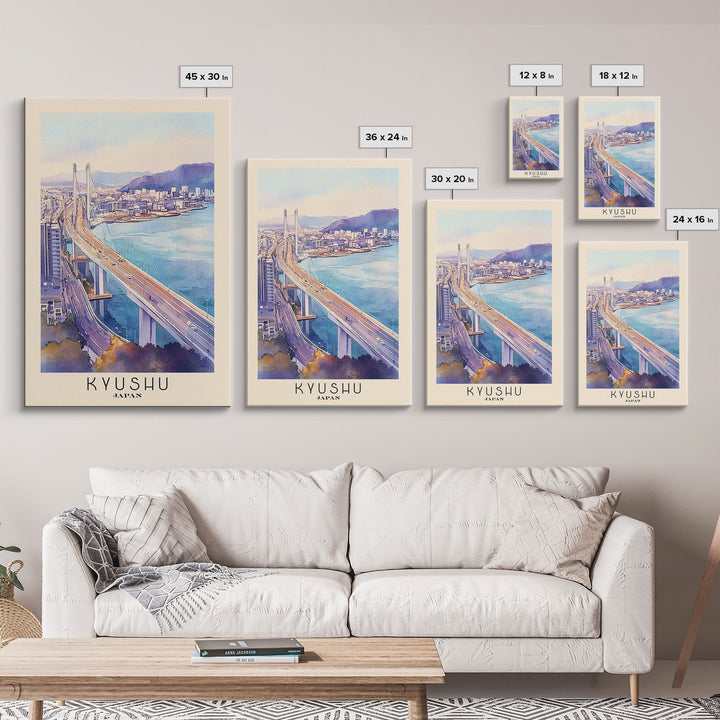 Kyushu, Japan Watercolor Print, Vacation Gift, Japan Wall Art, Vacation Wall Art, Vacatation Memories, Beach Decor, Beach Or Lakehouse Art