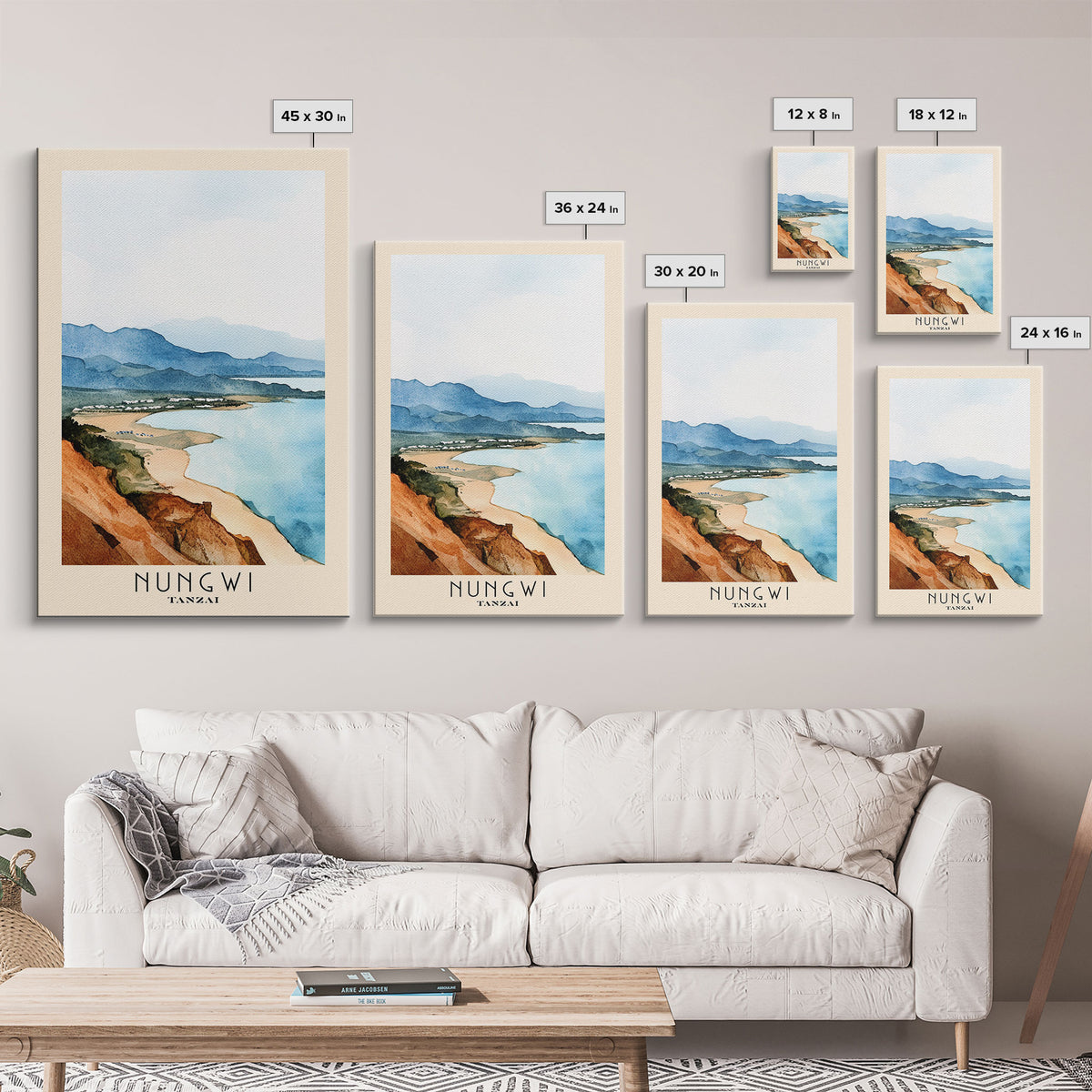 Nungwi, Tanzai Watercolor Print, Vacation Gift, Tanzai Wall Art, Vacation Wall Art, Vacatation Memories, Beach Decor, Beach Or Lakehouse Art