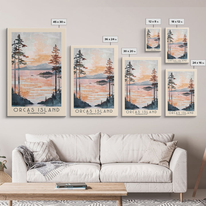 Orcas Island, Washington Watercolor Print, Vacation Gift, Washington Wall Art, Beach Painting, Beach Decor, Beach Or Lakehouse Art
