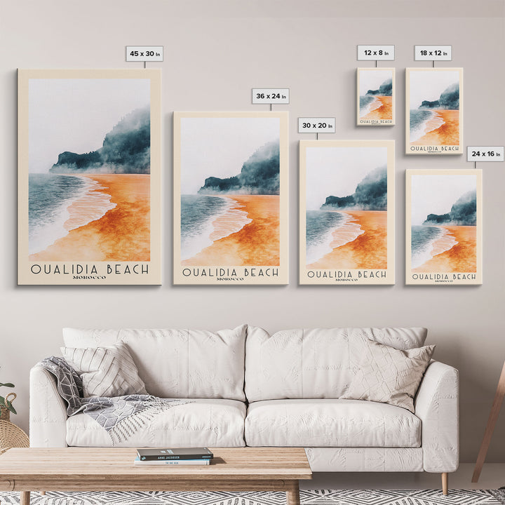 Oualidia Beach, Morocco Watercolor Print, Vacation Gift, Morocco Wall Art, Beach Painting, Beach Decor, Beach Or Lakehouse Art