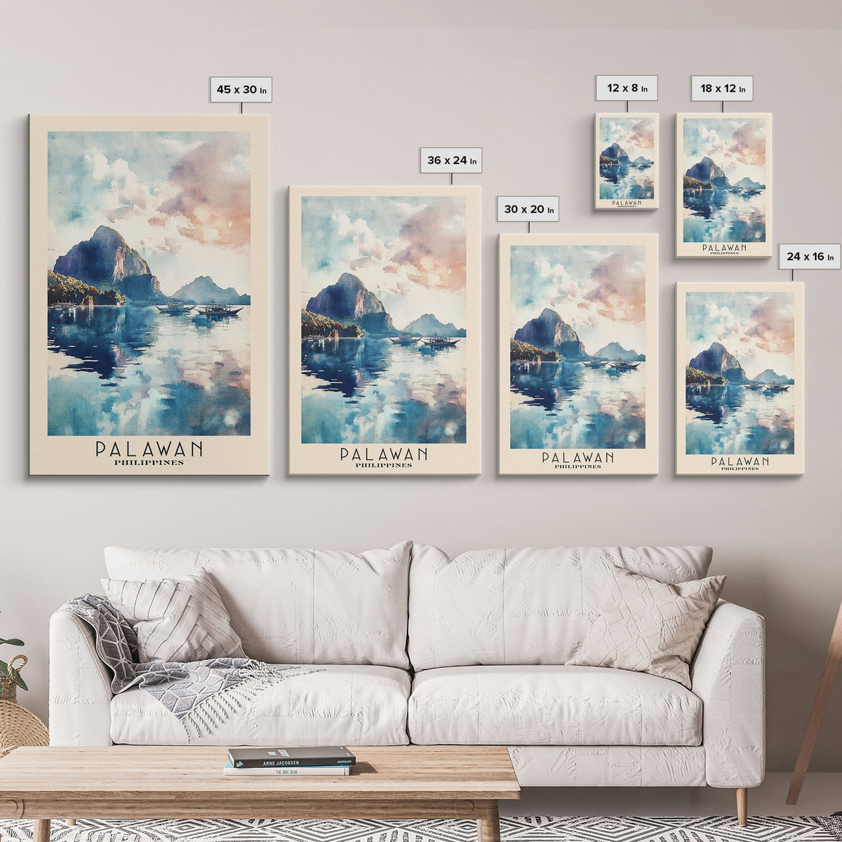 Palawan, Philippines Watercolor Print, Vacation Gift, Philippines Wall Art, Vacation Wall Art, Vacatation Memories, Beach Decor, Beach Or Lakehouse Art