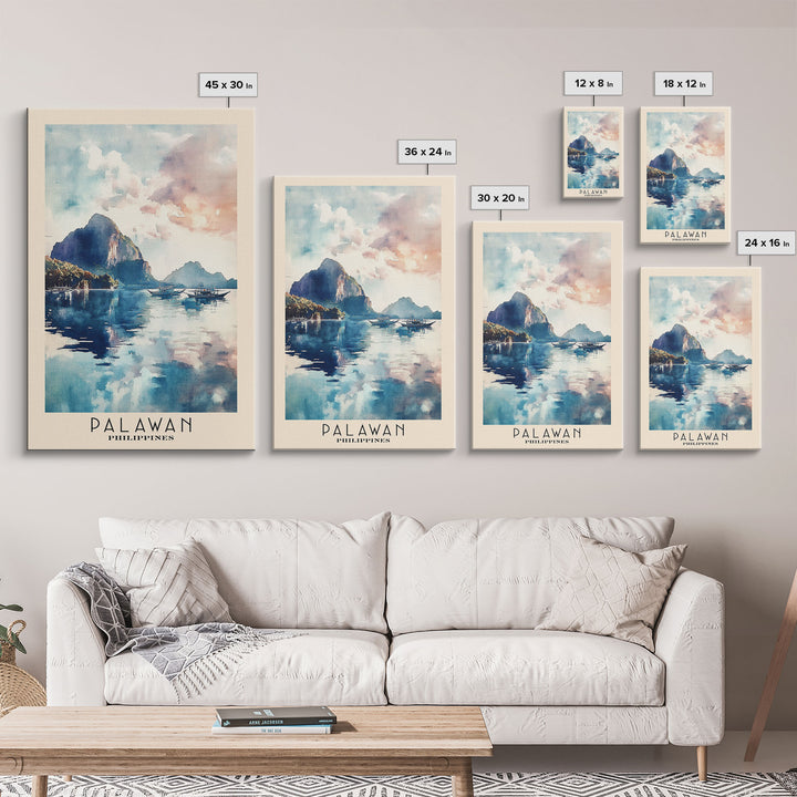 Palawan, Philippines Watercolor Print, Vacation Gift, Philippines Wall Art, Vacation Wall Art, Vacatation Memories, Beach Decor, Beach Or Lakehouse Art