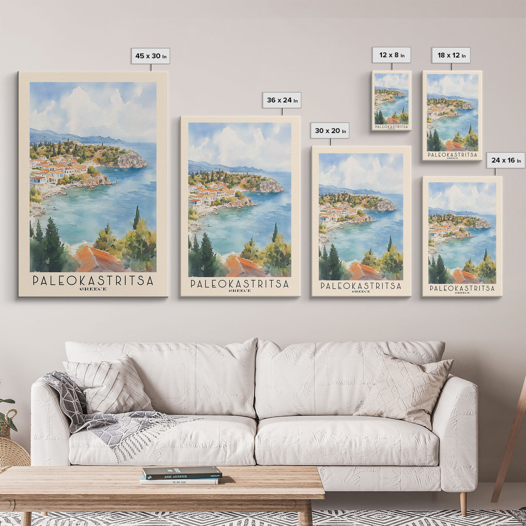 Paleokastritsa, Greece Watercolor Print, Vacation Gift, Greece Wall Art, Beach Painting, Beach Decor, Beach Or Lakehouse Art