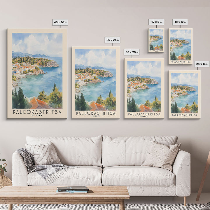 Paleokastritsa, Greece Watercolor Print, Vacation Gift, Greece Wall Art, Beach Painting, Beach Decor, Beach Or Lakehouse Art