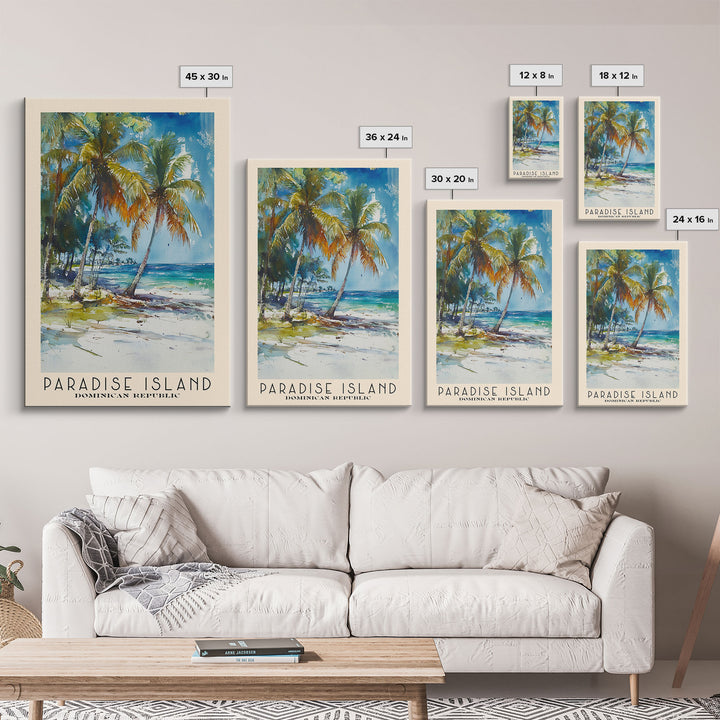 Paradise Island, Dominican Republic Watercolor Print, Vacation Gift, Dominican Republic Wall Art, Beach Painting, Beach Decor, Beach Or Lakehouse Art
