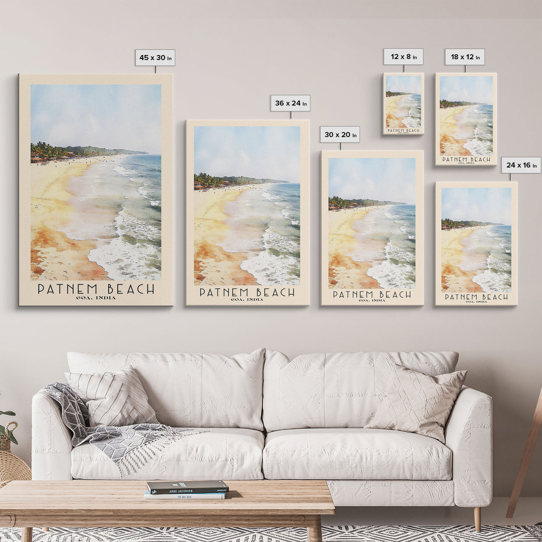 Patnem Beach, Goa, India Watercolor Print, Vacation Gift, Goa, India Wall Art, Vacation Wall Art, Vacatation Memories, Beach Decor, Beach Or Lakehouse Art