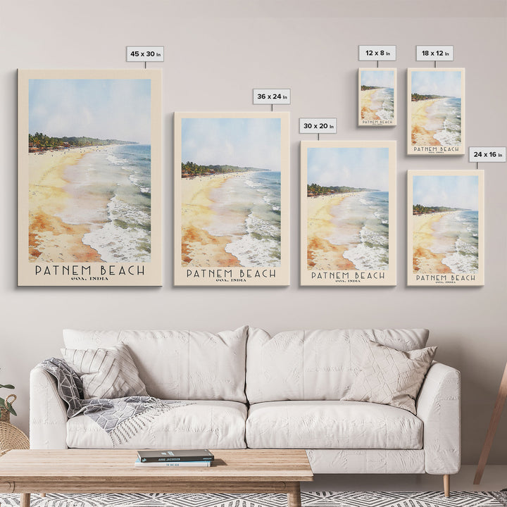 Patnem Beach, Goa, India Watercolor Print, Vacation Gift, Goa, India Wall Art, Vacation Wall Art, Vacatation Memories, Beach Decor, Beach Or Lakehouse Art