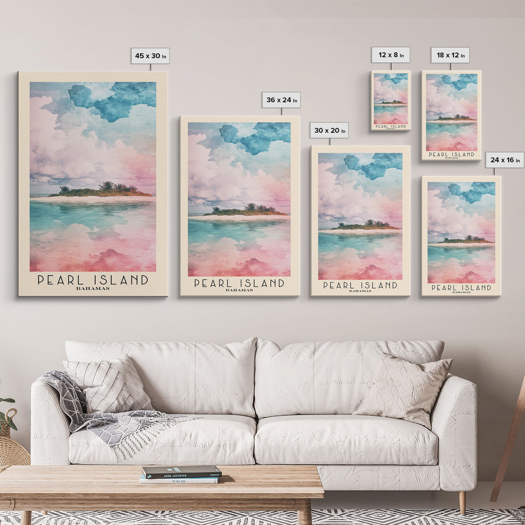 Pearl Island, Bahamas Watercolor Print, Vacation Gift, Bahamas Wall Art, Vacation Wall Art, Vacatation Memories, Beach Decor, Beach Or Lakehouse Art