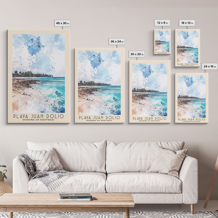Playa Juan Dolio, Dominican Republic Watercolor Print, Vacation Gift, Dominican Republic Wall Art, Vacation Wall Art, Vacatation Memories, Beach Decor, Beach Or Lakehouse Art