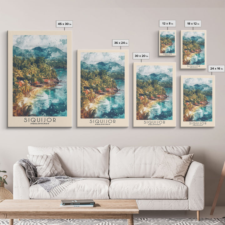 Siquijor, Philippines Watercolor Beach Print, Vacation Gift, Philippines Wall Art, Beach Painting, Beach Decor, Beach Painting
