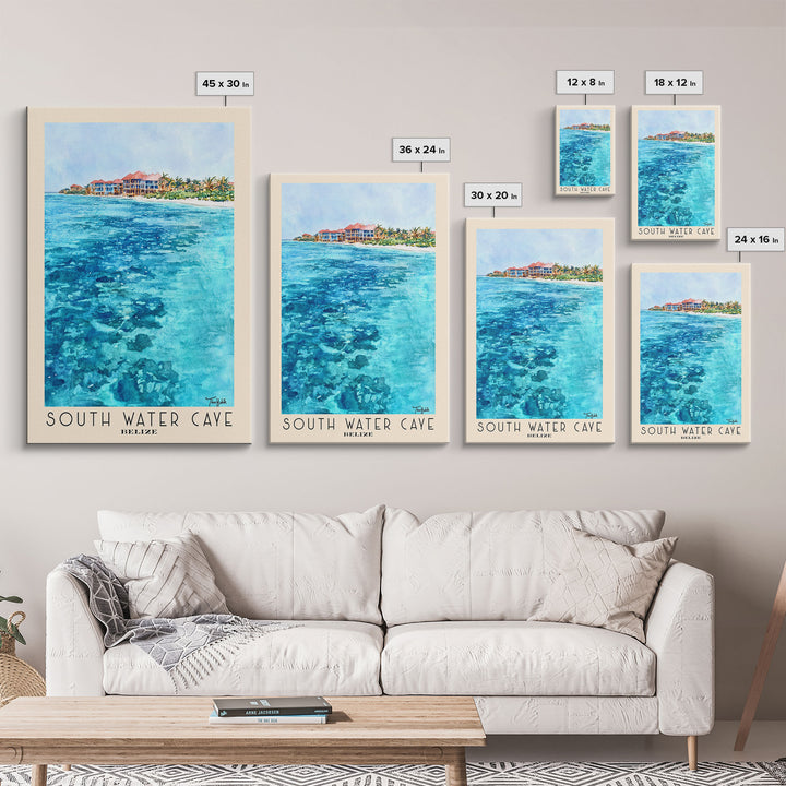 South Water Caye, Belize Watercolor Print, Vacation Gift, Belize Wall Art, Beach Painting, Beach Decor, Beach Or Lakehouse Art