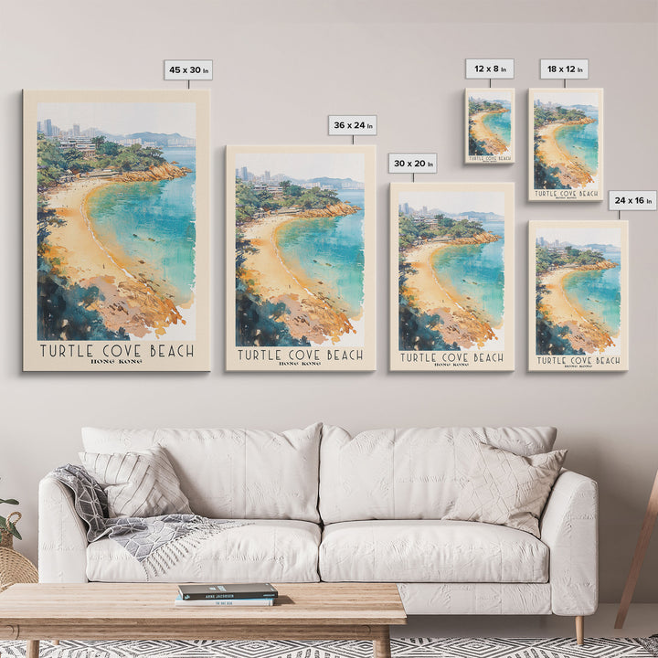 Turtle Cove Beach, Hong Kong Watercolor Print, Vacation Gift, Hong Kong Wall Art, Beach Painting, Beach Decor, Beach Or Lakehouse Art
