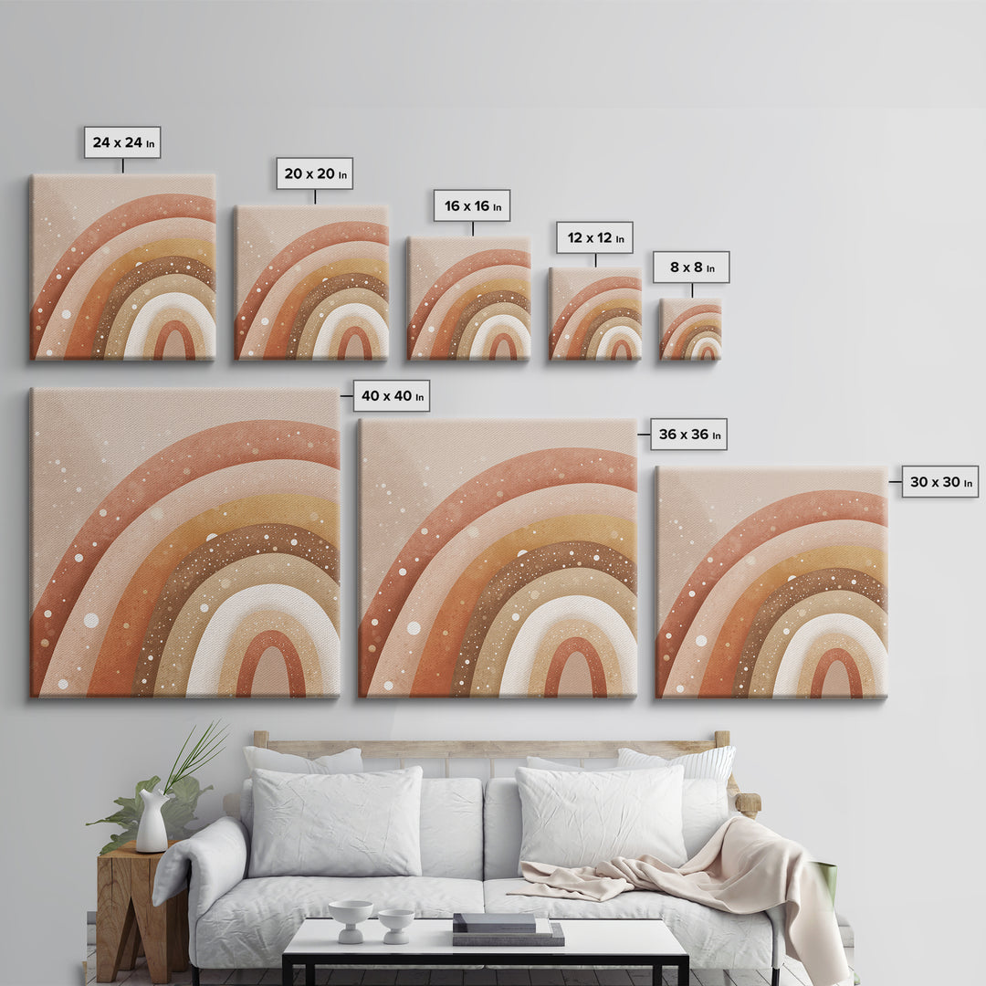 Earthy Boho Rainbow Arches Wall Art, Neutral Nursery Decor, Terracotta Abstract Print, Kids Room Decor, Modern Home Decor