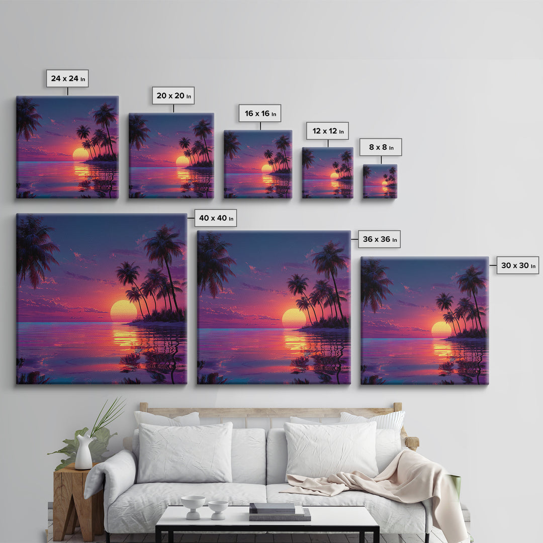 Whimsical Colorful Fantasy Forest With Magical Light And Trees Wall Art Framed Canvas Print For Bedroom And Living Room