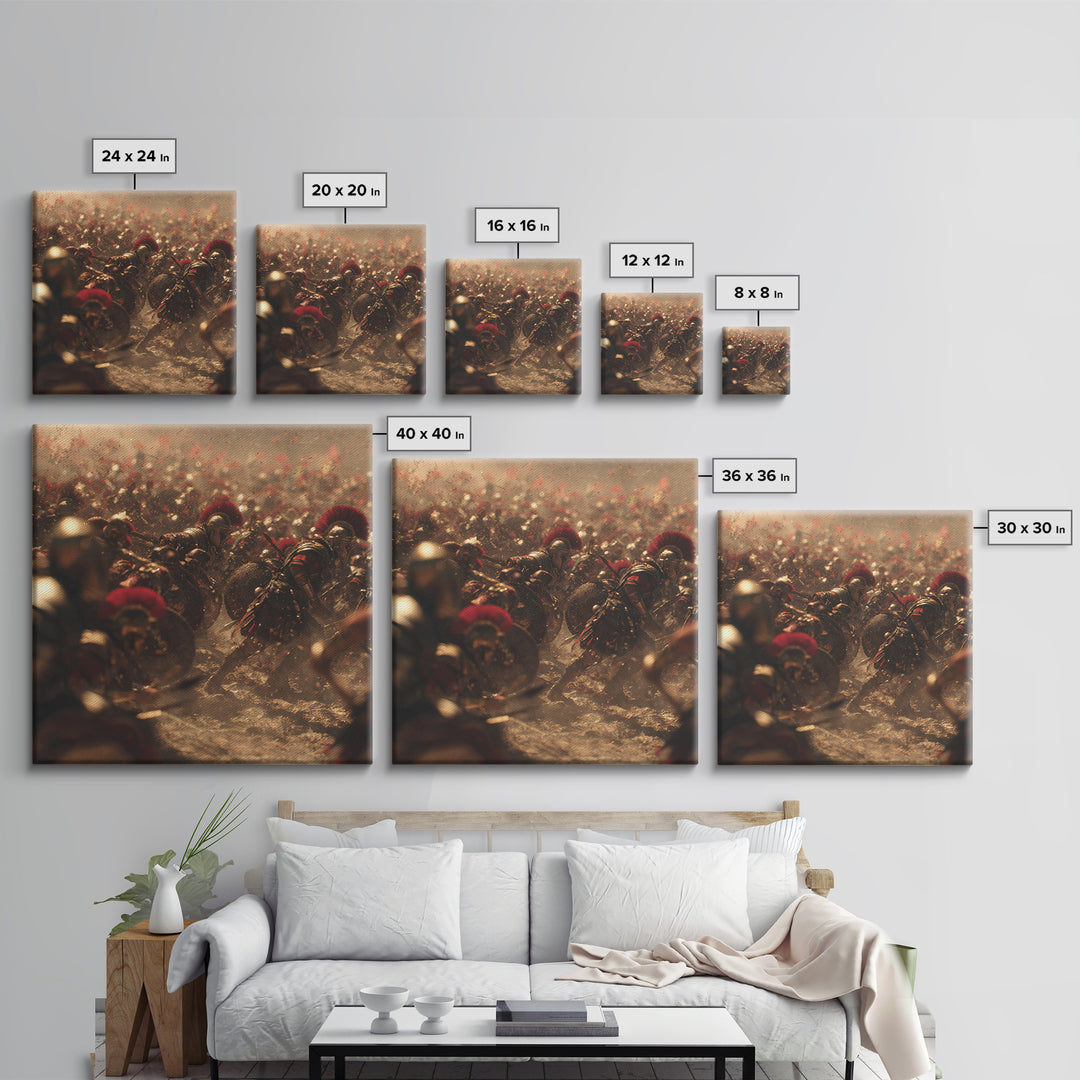 Roman Soldiers Charging Through Dusty Battle Wall Art, Historical Art Print, Masculine Man Cave Decor, Gift For Him, Classic Art