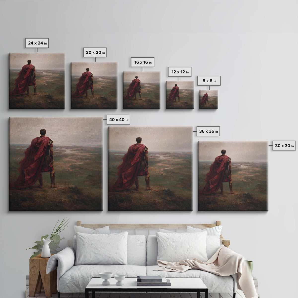 Roman Commander Overlooking Ancient Valley Wall Art, Mythological Art, Historical Art Print, Luxury Living Room Decor, Gift