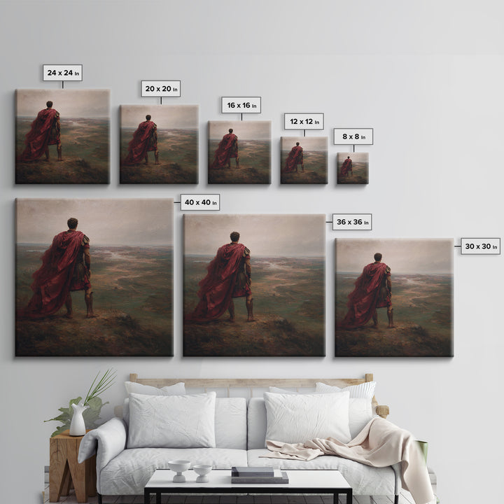 Roman Commander Overlooking Ancient Valley Wall Art, Mythological Art, Historical Art Print, Luxury Living Room Decor, Gift