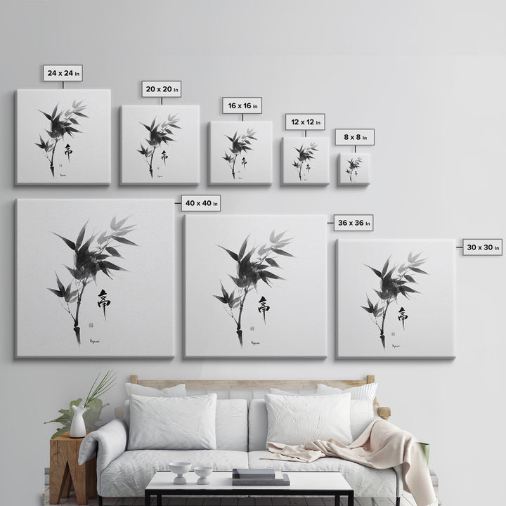 Minimalist Japanese Bamboo Ink Painting Black And White Wall Art Zen Home Decor Japandi Wall Art Print For Bedroom Living Room