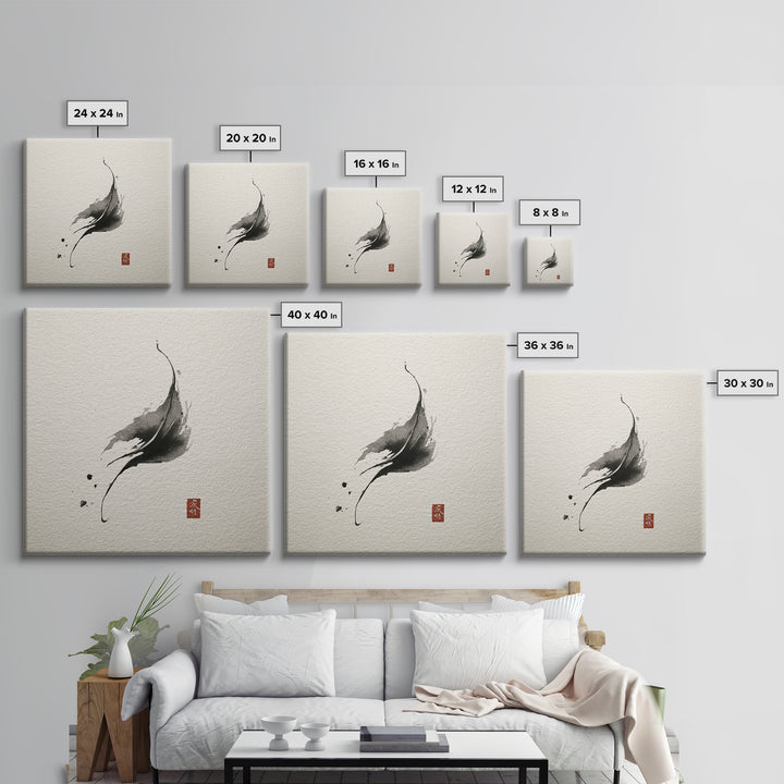 Minimalist Ink Brushstroke Wall Art Print, Japanese Zen Abstract, Black And White Art, Modern Japandi Home Decor