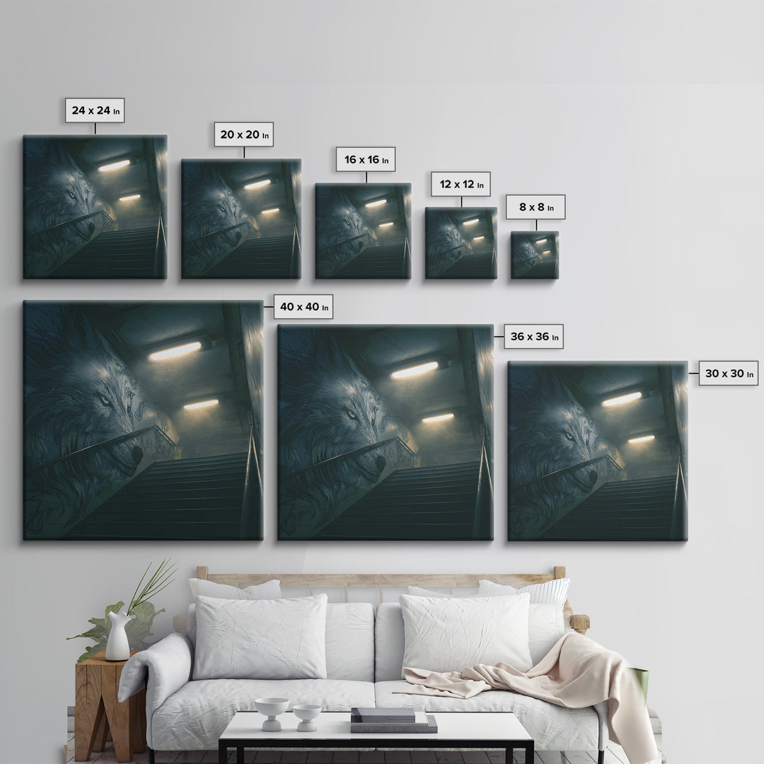 Moody Urban Lion Graffiti Wall Art, Street Art Canvas Print, Industrial Decor, Masculine Office Wall Decor, Animal Poster
