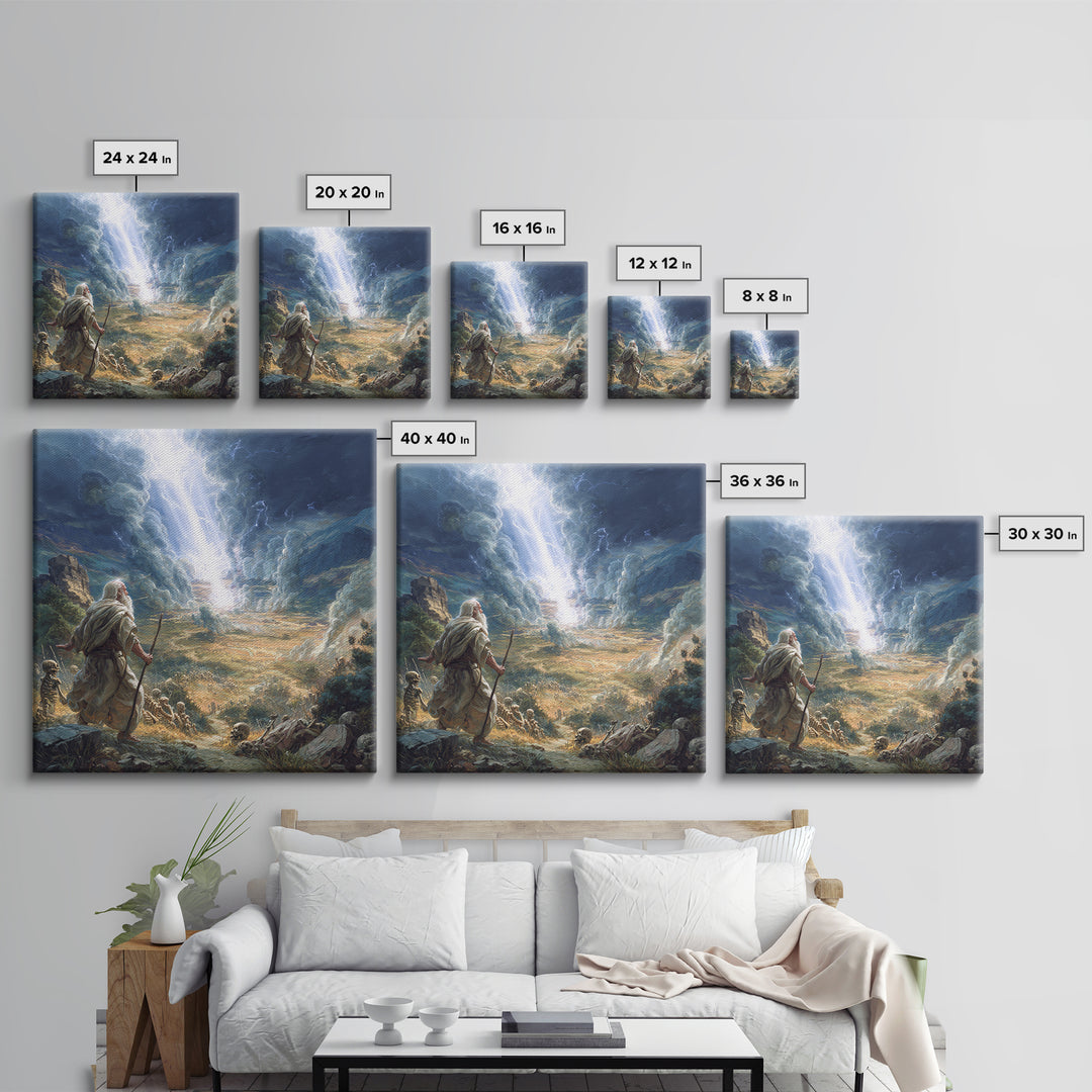 Ezekiel Valley Of Dry Bones Framed Canvas Print, Biblical Wall Art, Dramatic Religious Home Decor, Christian Gift For Him