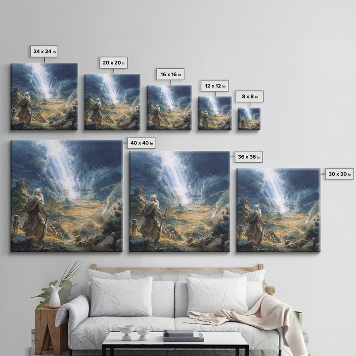 Ezekiel Valley Of Dry Bones Framed Canvas Print, Biblical Wall Art, Dramatic Religious Home Decor, Christian Gift For Him