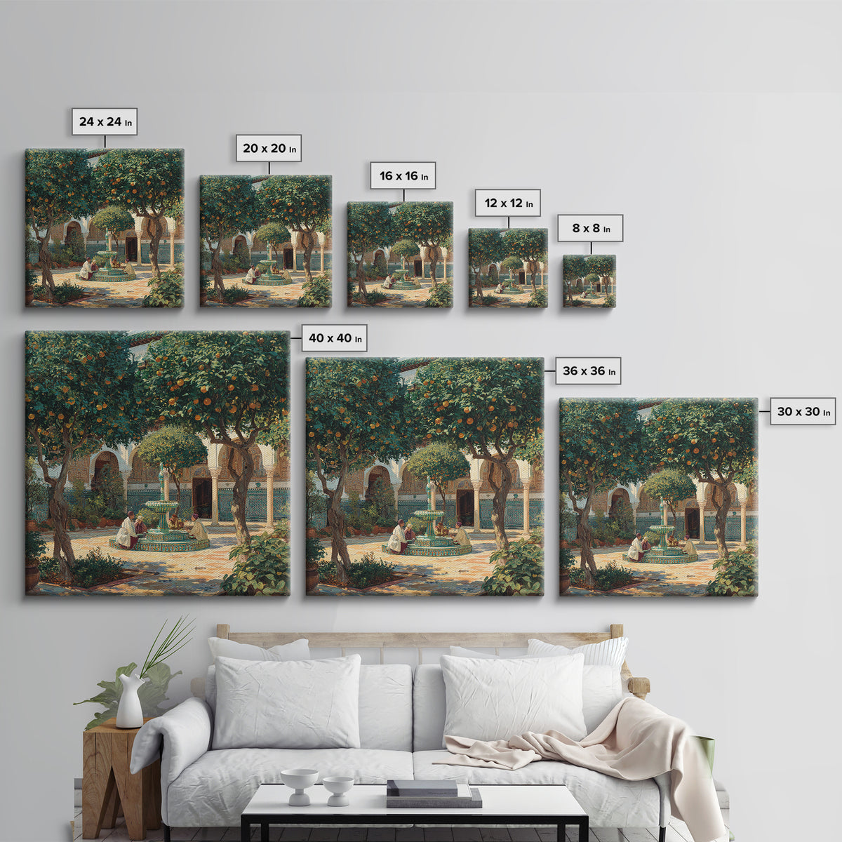 Moroccan Orange Tree Courtyard Wall Art, Islamic Architecture Fine Art Print, Mediterranean Home Decor, Travel Inspired Gift