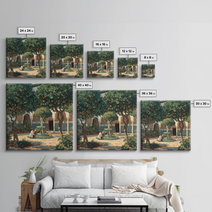 Moroccan Orange Tree Courtyard Wall Art, Islamic Architecture Fine Art Print, Mediterranean Home Decor, Travel Inspired Gift