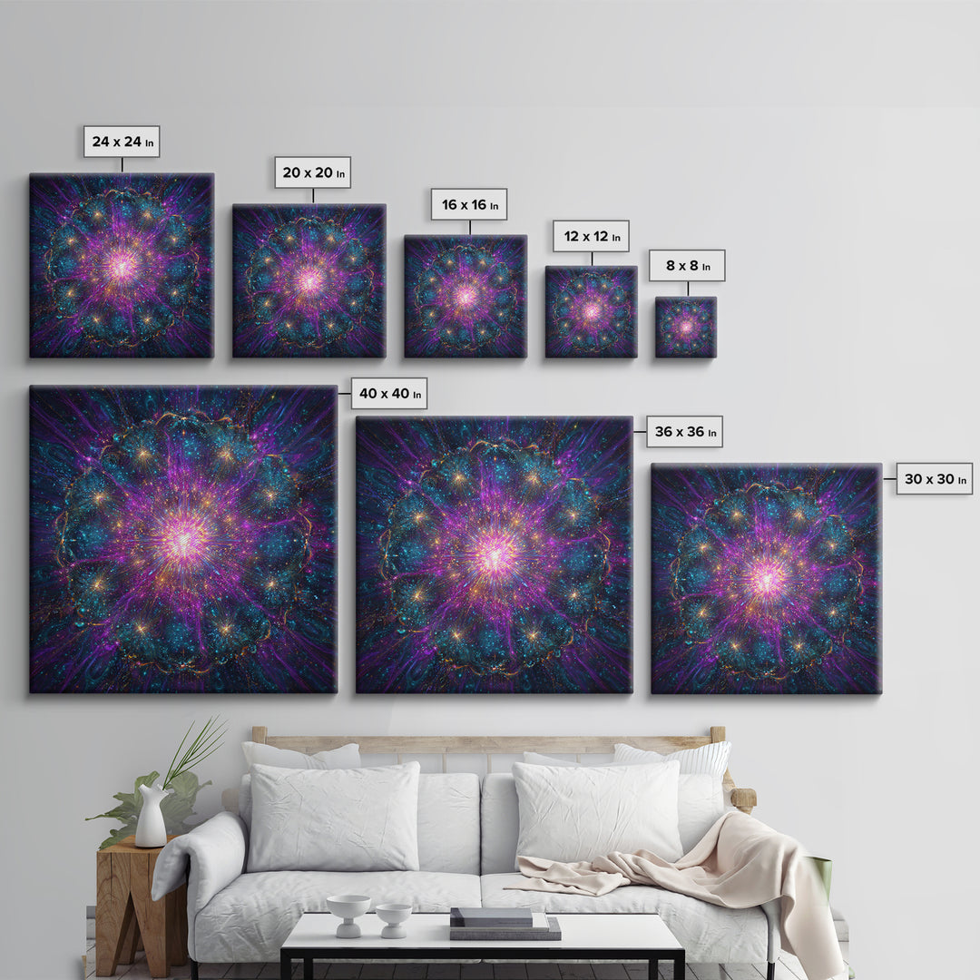 Colorful Cosmic Explosion Galaxy Abstract Wall Art Psychedelic Space Painting Trippy Room Decor Modern Wall Art Canvas Print
